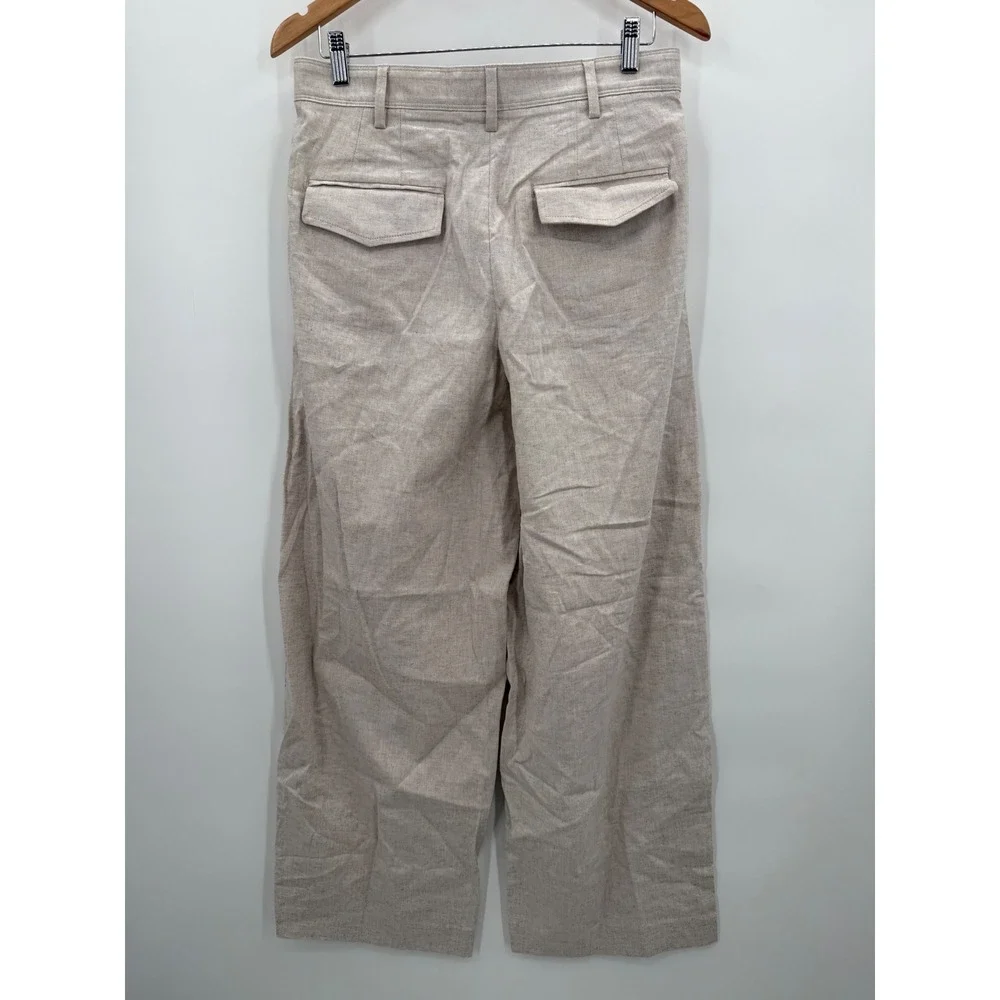 Banana Republic Linen Blend Wide Leg Pleated Trousers‎ Pants Size 8 Petite NEW